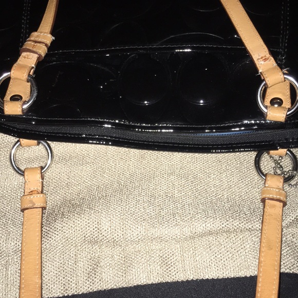 Coach Bags Coach Signature Bag Black Tan Euc Ykk Zipper Poshmark